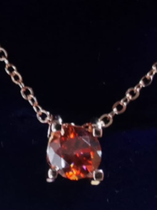 1.0 [pomegranate red mausang ] rose gold 925 Sterling Silver Moissanite Square Dainty Necklace